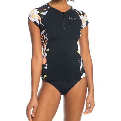 ROXY Short Sleeve Rash Vest - Black